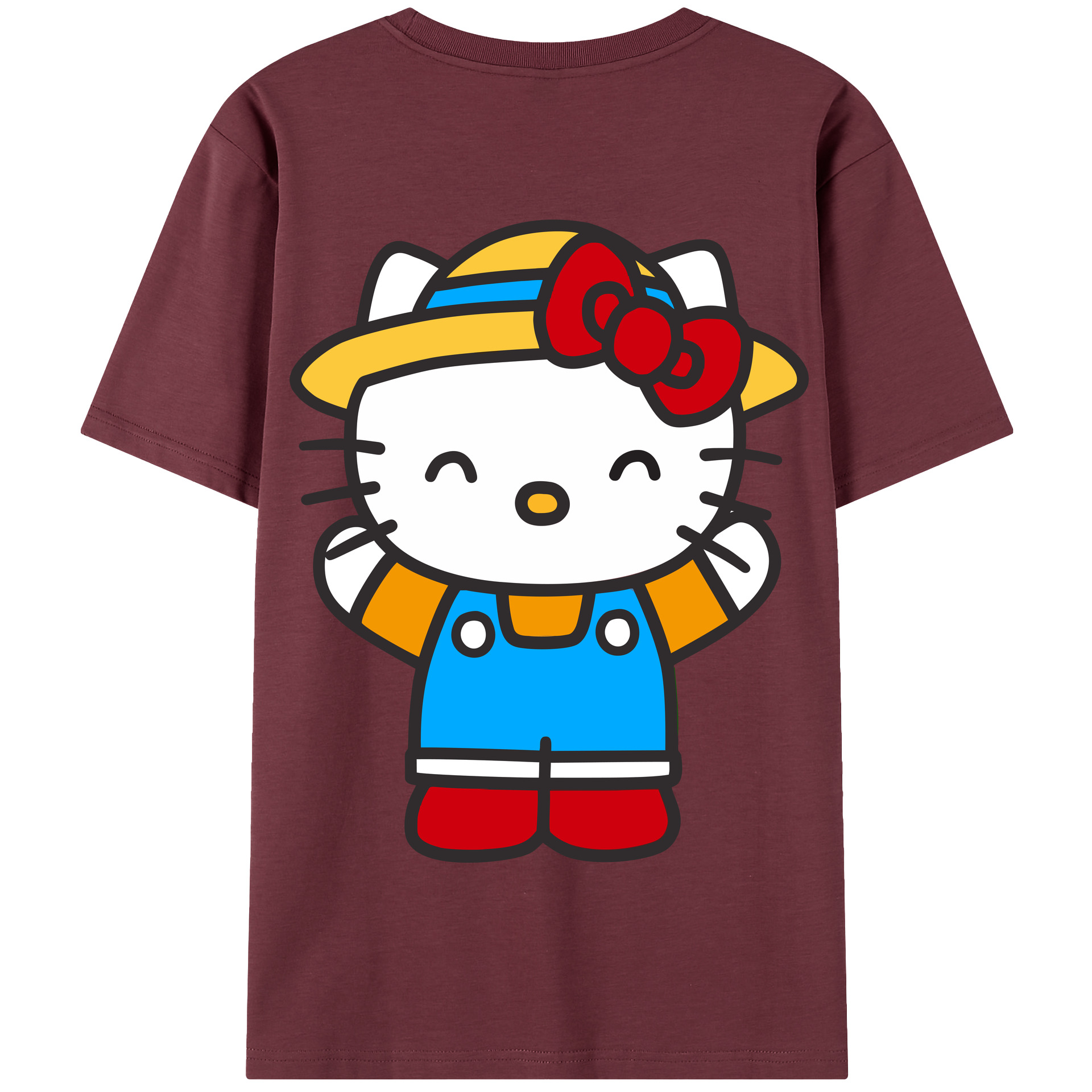 （画像用） Hello Kitty ハローキティ 綿100％半袖Tシャツ（背面プリント）